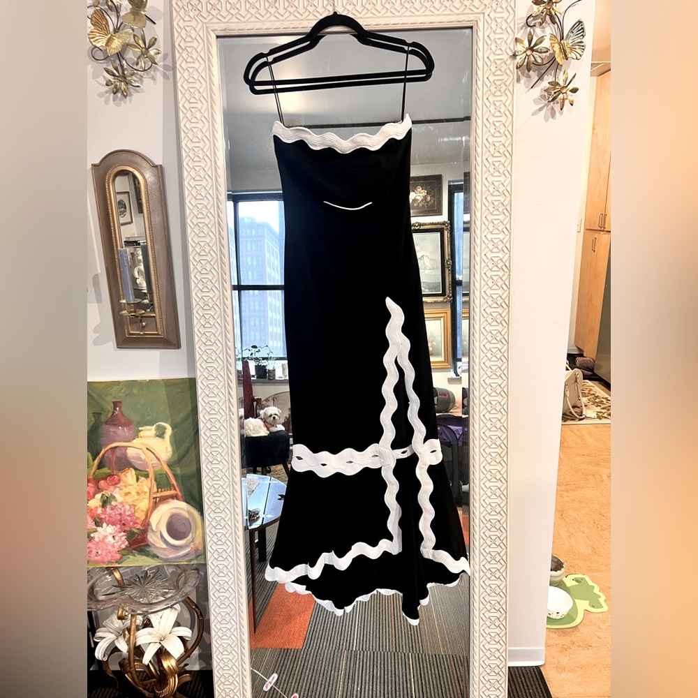 Jonathan Simkhai Black Scallop Dress